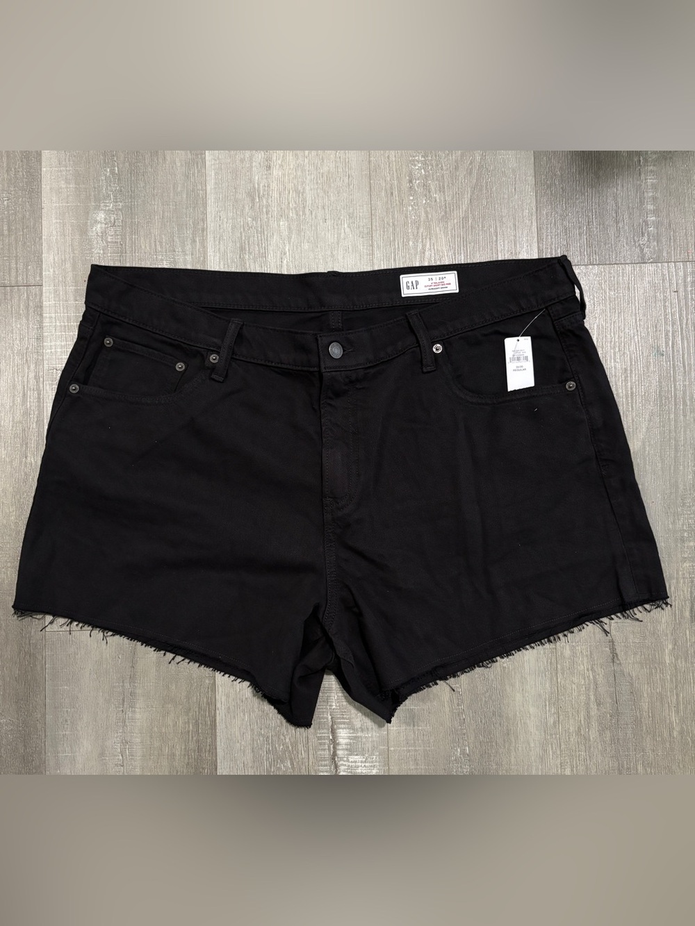 GAP Women’s Black Relaxed Ultra Soft Denim Cutoff Shorts